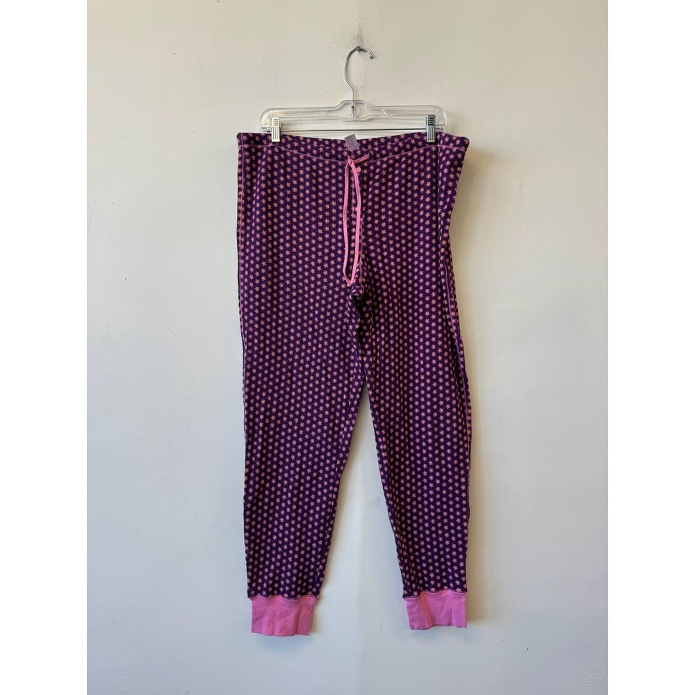 Victoria Secret‎ Floral Pajama Pants Womens XL Purple Knit Thermal Sleep Lounge